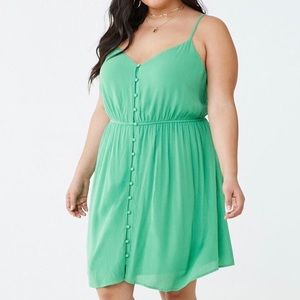 Plus size crinkled button-front dress
